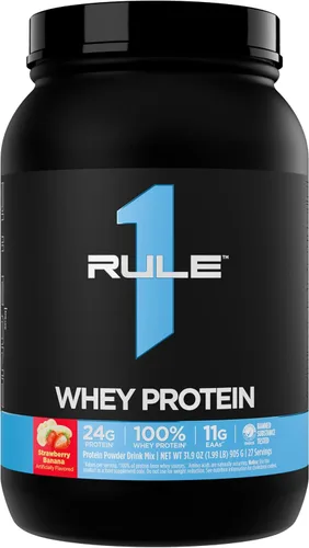 Miniatura 32 de Rule 1 Proteins Proteína de suero – 0.85 oz de proteína de acción rápida de fuentes de suero de leche con EAA y BCAA naturales para la recuperación