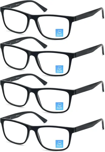 Miniatura 11 de Gafas de Lectura con Bloqueo de Luz Azul Hombres Grandes Cuadradas Sobredimensionadas de Ajuste Amplio Trampas para Hombres con Cabeza/Cara Grande