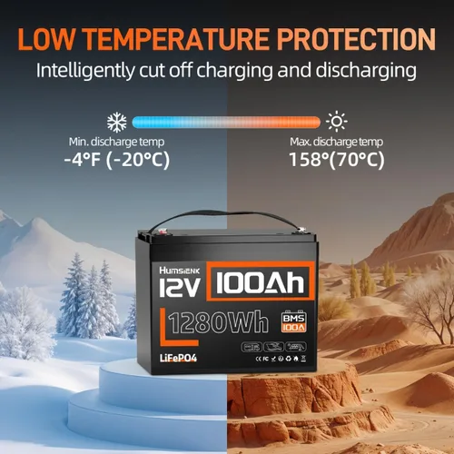 Miniatura 6 de Baterías LiFePO4 de 12 V y 100 Ah, sistema BMS de 100 A, tamaño Grupo 24, 1280 Wh, 15,000 ciclos y 10 años de vida; uso marítimo y solar, RV, fuera