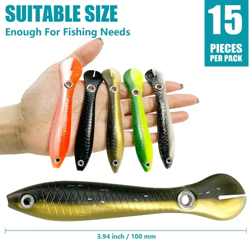 Miniatura 7 de Soft Bionic - Señuelo de pesca – 10 cebo de natación de plástico suave para lubina, agua dulce y agua salada