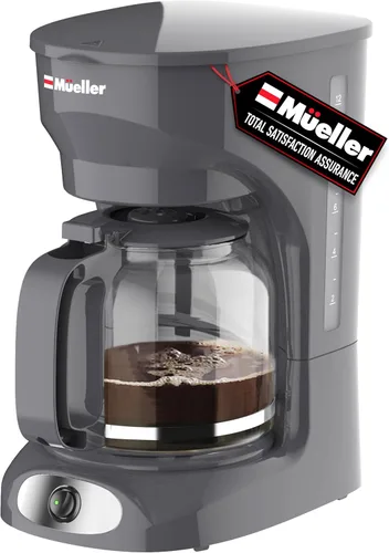 Miniatura 10 de Mueller - Cafetera de goteo de 12 tazas, jarra de borosilicato, apagado automático, filtro reutilizable, antigoteo, función de mantener el calor