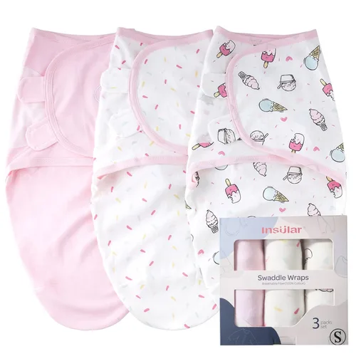 Miniatura 12 de insular Sacos para envolver al bebé, manta para recién nacido y bebé, juego de velcro ajustable para niños y niñas, saco de dormir de algodón suave