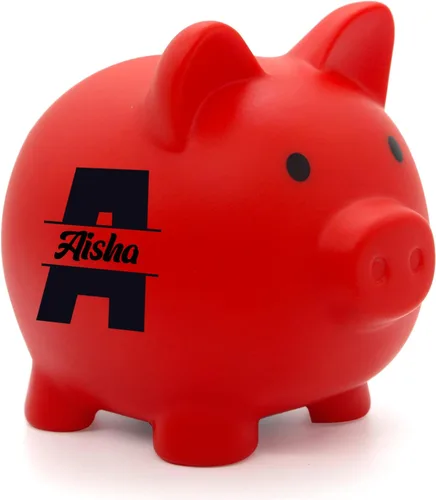Miniatura 7 de Alcancía personalizada personalizada personalizada para niños con nombre de plástico no tóxico irrompible Banco de dinero regalos para niños (azul)