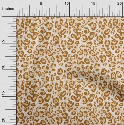 oneOone Tela de algodón flexible marrón piel animal material de costura tela impresión por yarda 40 pulgadas ancho-42C