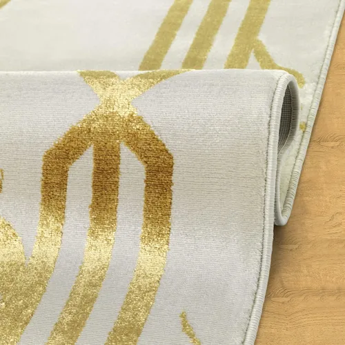 Miniatura 7 de Antep Rugs Babil Gold - Alfombra geométrica de mármol abstracto de 4 x 6 para interiores (beige, 3 pies 11 pulgadas x 5 pies 11 pulgadas)
