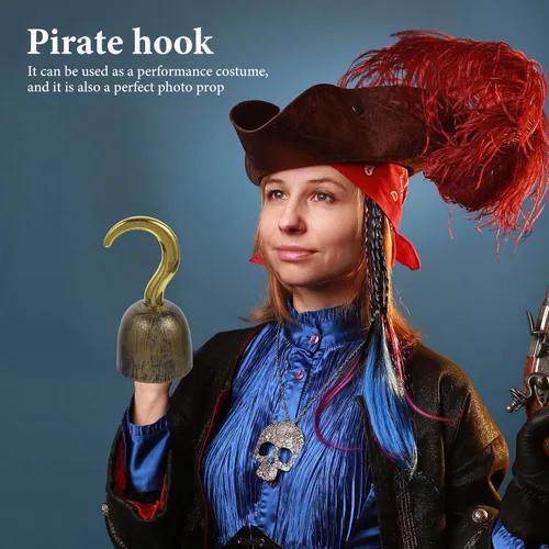 Miniatura 3 de Disfraz de Capitán Pirata Gancho – Ganchos de plástico para decoración de Halloween y Cosplay