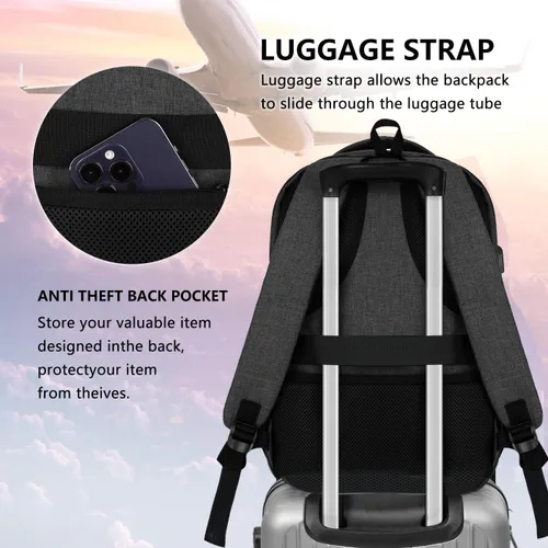 Miniatura 7 de Skaypibs Mochilas escolares para mujeres, mochilas escolares para niñas, niños y adolescentes, mochilas para laptop de 15.6 pulgadas con puerto