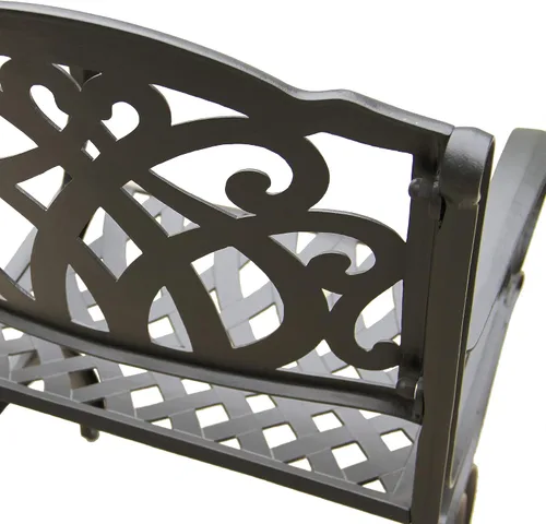 Miniatura 3 de Oakland Living Silla de comedor de patio negra de aluminio fundido tradicional al aire libre ornamentada