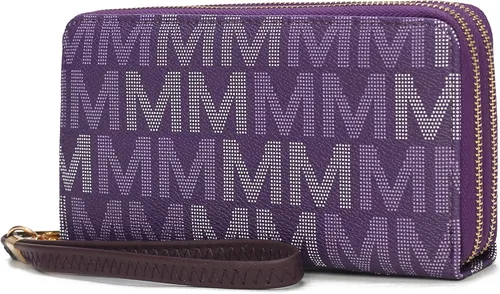 Miniatura 36 de MKF Collection Mia K - Cartera de pulsera para mujer, pequeña cartera de cuero vegano para tarjetas de crédito con cremallera y bolsillo