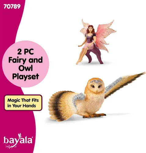 Miniatura 5 de schleich Bayala - Figura de hada en vuelo con búho glamoroso, juguete de hadas y pájaro mágico con alas móviles, juego de juguetes de fantasía