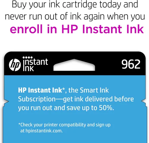 Miniatura 3 de HP Cartucho de tinta cian 962 Funciona con OfficeJet 9010, Pro 9010, 9020 Elegible para tinta instantánea 3HZ96AN
