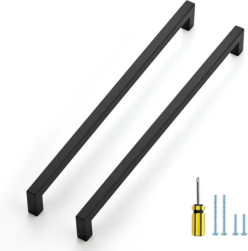 Miniatura 13 de Ravinte Paquete de 5 tiradores cuadrados de gabinete de 2-1/2 pulgadas, manijas negras para gabinetes de cocina, accesorios de cocina negros mate