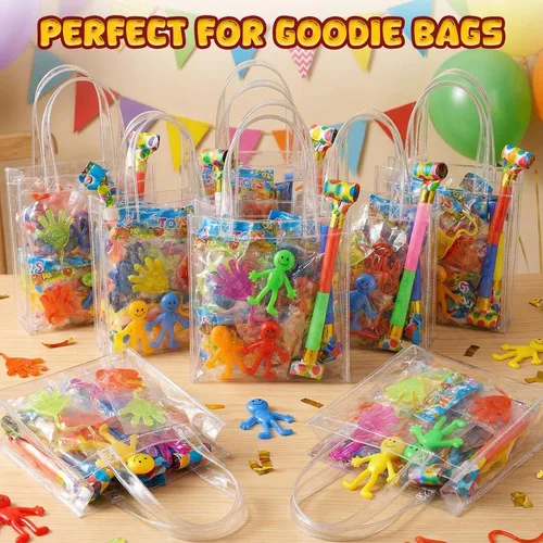 Miniatura 2 de POPLAY 56 unidades de manos pegajosas para fiestas, manos pegajosas brillantes y brillantes, juego de recuerdos de mesa para niños, bolsas
