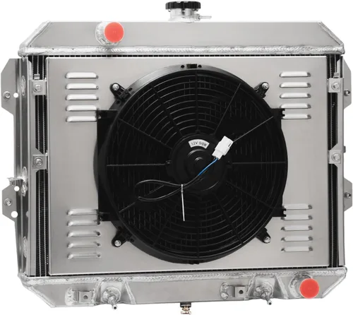Miniatura 7 de Radiador para Nissan Datsun 280ZX 280 ZX 2.8L L6 Gas 1981-1983, radiador de aluminio completo de 4 filas + ventilador de 14 pulgadas + cubierta +
