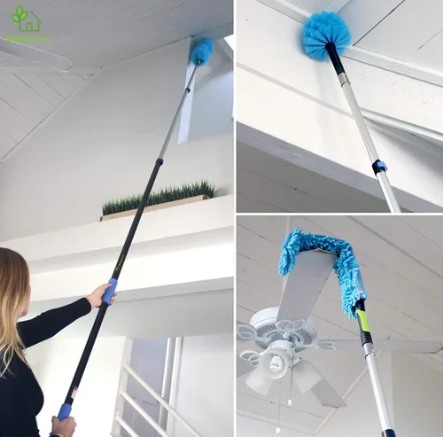 Miniatura 5 de EVERSPROUT Plumero de 5 a 12 pies, paquete de 3 con poste de extensión (alcance de más de 20 pies) Plumero de telaraña empaquetado a mano, plumero