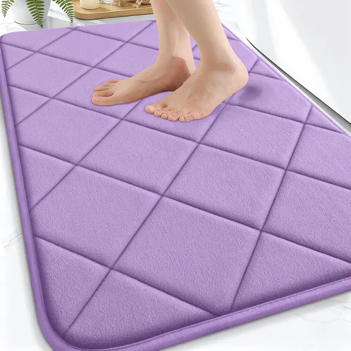 Miniatura 47 de OLANLY Tapete de baño de espuma viscoelástica de 24 x 16 pulgadas, ultra suave y absorbente, lavable a máquina, cómodo tapete de baño para suelo