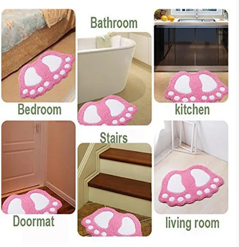 Miniatura 8 de MIFXIN Alfombra de baño con pies grandes, antideslizante, suave, absorbente, alfombra de área (rosa, 16 x 24 pulgadas)