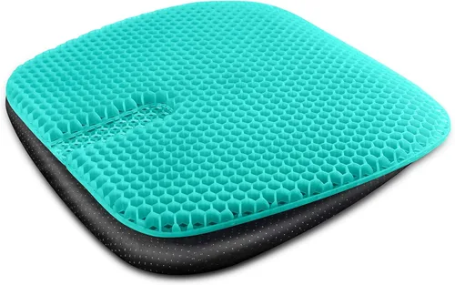 masteymoh Cojín de asiento de gel para sentarse durante mucho tiempo, cojines de gel para aliviar las úlceras por presión, 18.5 x 17.3 x 1.2