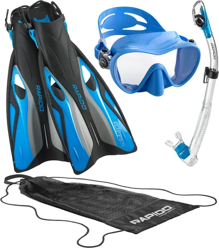 Miniatura 10 de Phantom Aquatics Juego de esnórquel sin marco con máscara de snorkel Lila