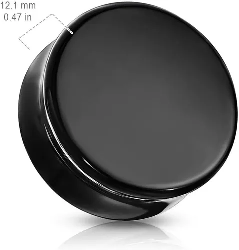 Miniatura 4 de soscene Calibres para los oídos de obsidiana negra maciza tapones para los oídos doble sillín