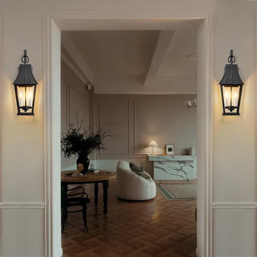 Miniatura 8 de Aplique de pared grande para exteriores, accesorios de luz exterior negro mate para casa, luces exteriores impermeables para porche o patio, montaje