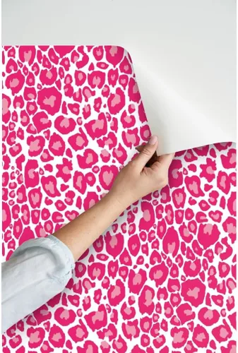 Miniatura 3 de Papel tapiz autoadhesivo de 3 x 2 pies, estampado de guepardo, animales, rosa, leopardo, gatos, papel tapiz extraíble personalizado Spoonflower