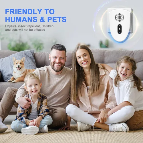 Miniatura 5 de Repelente ultrasónico de insectos y plagas para interiores, dispositivo de control enchufable repelente para roedores, ratones, ratas, cucarachas
