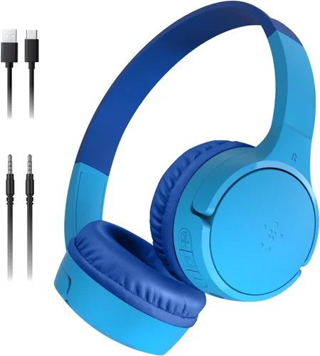 Miniatura 15 de Belkin SoundForm Mini con estuche - Auriculares inalámbricos Bluetooth para niños con vida útil de batería de 30H, límite de volumen seguro de 85dB
