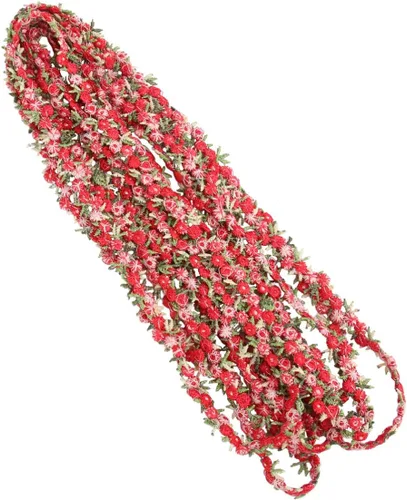 Miniatura 3 de Cinta de ajuste de encaje floral rojo oscuro 15 pies de encaje de flores bordadas para boda costura artesanía apliques