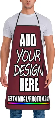 Miniatura 33 de Delantal personalizado personalizado para añadir nombre, foto, texto, logotipo, cocina ajustable para cocinero para hombres y mujeres
