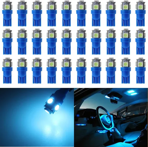 Miniatura 10 de 30 piezas de bombillas LED súper brillantes 194 azul+blanco+rojo T10 LED en cuña 5SMD 5050 Chips bombilla LED 168 para W5W 2825 158 501 luces