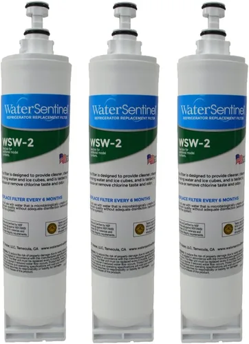 WaterSentinel WSW-2 Filtro de repuesto para refrigerador Whirlpool Filter 5, Kitchenaid, Thermador, Kenmore, Maytag, Puriclean (paquete de 3)