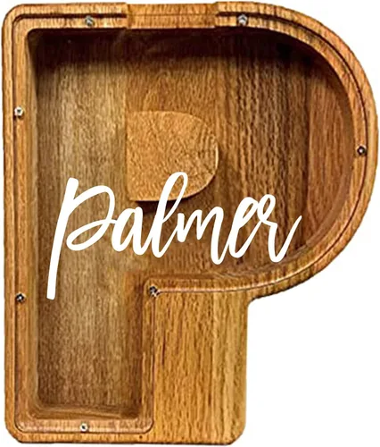Miniatura 14 de Alcancía de madera grande personalizada, 7.5 pulgadas, con ventana acrílica fácil de abrir, caja de ahorro de dinero inicial para niños y niñas