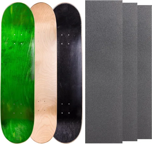 Miniatura 20 de Cal 7 Tablas de patineta de arce en blanco con cinta de agarre (paquete de 3, combinaciones)