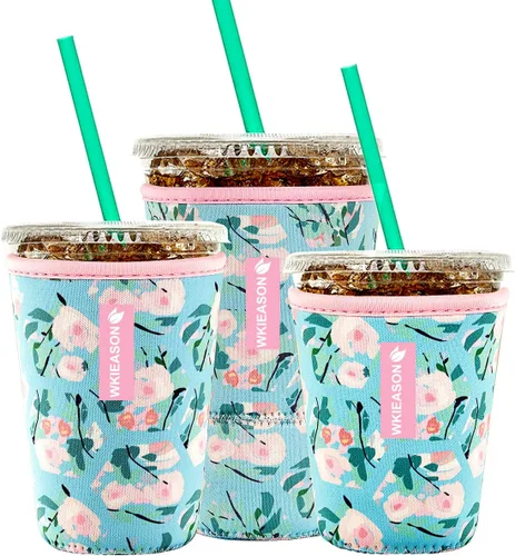 Miniatura 11 de Funda aislante de café helado reutilizable para bebidas frías y fundas de neopreno para tazas de café frío, funda más fría de 16 a 32 onzas