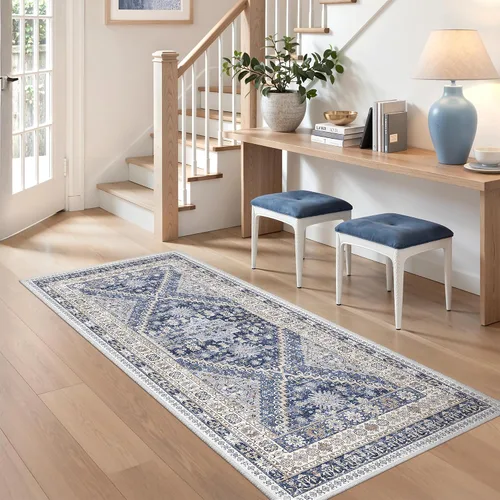 Miniatura 13 de zesthome Alfombra antideslizante para pasillos - Alfombra de pasillo 2x8 para dormitorio, alfombra lavable con respaldo de goma, alfombra suave