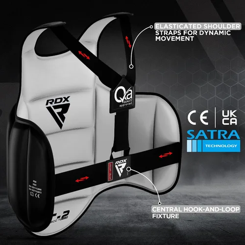 Miniatura 2 de RDX - Protector corporal reversible para boxeo, protector de pecho para kickboxing, MMA, Muay Thai, para entrenamiento de combate y golpes pesados