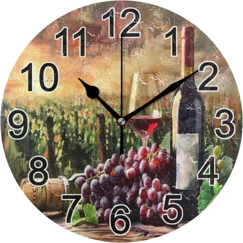 Miniatura 39 de Hummingbird - Reloj de pared de resorte redondo de 10 pulgadas, sin tictac, silencioso, funciona con pilas, reloj analógico atómico de cuarzo