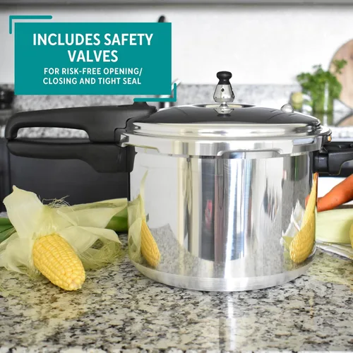 Miniatura 6 de Mirro 92160A Olla a presión de aluminio pulido 10-PSI Utensilios de cocina, 6 cuartos de galón, plata