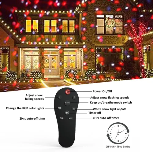 Miniatura 4 de Proyector de luces de nieve de Navidad, proyector de luz LED de Halloween, luces de vacaciones al aire libre con lámpara giratoria transparente