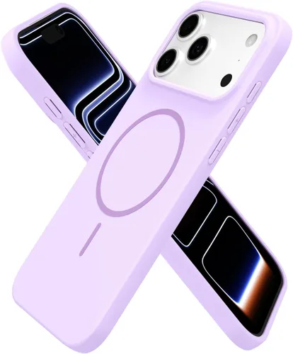 Miniatura 148 de oakxco Funda de silicona Mag Safe para iPhone 17 Pro Max, funda magnética delgada y fina compatible con carga inalámbrica MagSafe, bonita funda Negro