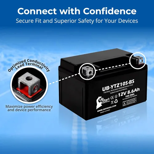 Miniatura 9 de Reemplazo YTZ10S-BS de 12V 8.6Ah para batería Yamaha Raptor 350 – Compatible con Yamaha YFM35R Raptor 350CC ATV Battery 2004-2013 – Baterías de 12