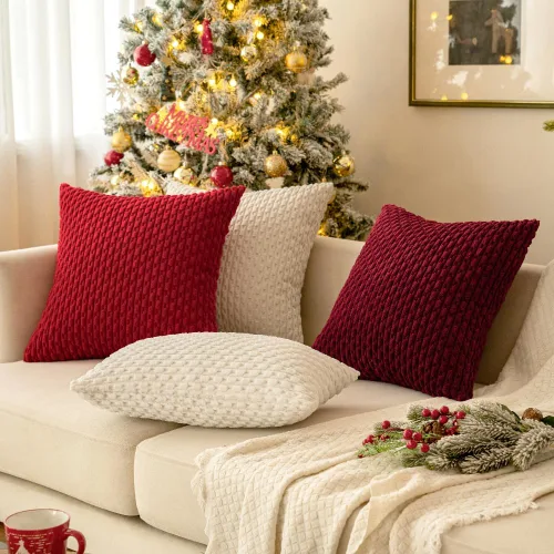 Miniatura 8 de MIULEE - Paquete de 2 fundas de cojín decorativas, modernas y boho, de terciopelo, con textura a rayas, para sofá, cama, sala de estar, decoración