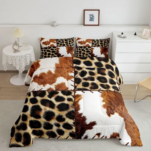 Miniatura 36 de Juego de ropa de cama de oso para niños y adolescentes, juego de edredón de animales salvajes para niños, adolescentes, naturaleza, vida silvestre