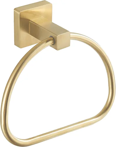 Miniatura 11 de Leyden Toallero de mano negro mate, anillo de toalla de baño, colgadores de toalla de mano de baño montado en la pared medio redondo moderno