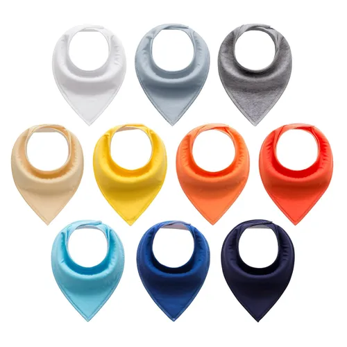 Miniatura 12 de Baberos bandana para bebé, paquete de 10 baberos para bebés, niños, niñas, unisex, 100% algodón, baberos suaves y absorbentes (rosa y amarillo)