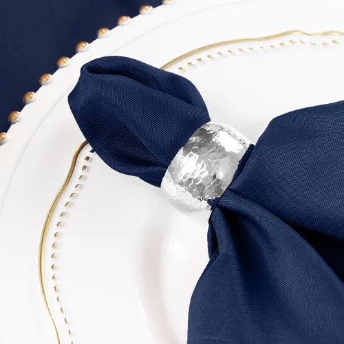 Miniatura 4 de 60 servilletas de poliéster azul marino de 17 pulgadas para boda, fiesta, recepción, catering, eventos, restaurante, cocina, hogar