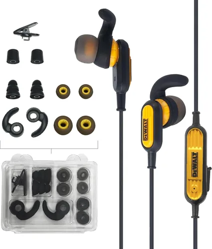 Miniatura 7 de DEWALT Auriculares con Banda para el Cuello Bluetooth de Alta Resistencia, Auriculares Bluetooth 5.2 Inalámbricos con Micrófono, Comodidad Ligera