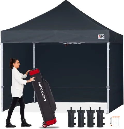 Miniatura 64 de Abccanopy - Toldo de 10 x 10 pies, con paredes laterales, sombra instantánea, con bolsa con ruedas para guardarlo. Incluye 4 bolsas de lastre, Azul