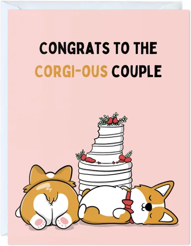 Miniatura 12 de Divertidas tarjetas de boda (paquete de 8) para novia, novio, dama de honor, despedida de soltera, pareja, marido, esposa, él, ella, bonitas